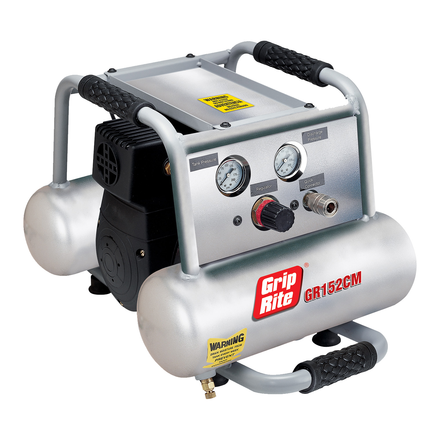Grip Rite GR152CM 1.5HP 2 Gallon Twin Tank Compressor