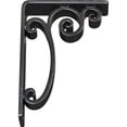 thumbnail image 5 of Ekena Millwork 1 1/2"W x 5 1/2"D x 8"H Avery Wrought Iron Bracket, (Single center brace), Powder Coated Black, 5 of 7