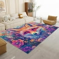 thumbnail image 3 of Flower 3D Printed Area Rug Animal Fox Non-Slip Machine Washable Breathable Carpet for Living Room Bedroom Office, Soft Durable Floor Mat 5 X 8 Ft, 3 of 7