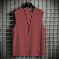 thumbnail image 1 of Lefu Mens Sans Manches Muscle Tee Solide Blanc Tank T Shirt Chaud Été Gym Top, 1 of 7