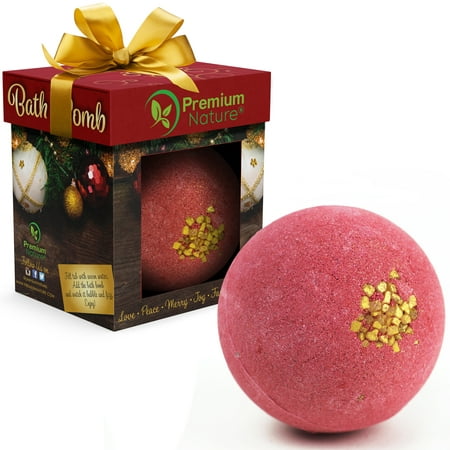 Bath Bomb Christmas Gift Idea - LARGE Bathbomb Ornament Stocking Stuffer Best Holiday Xmas Presents For Her Him Women Men Kids Mom Dad Couple Wife Bubble Bathbombs With Essential (The Best Bubble Bath Product)