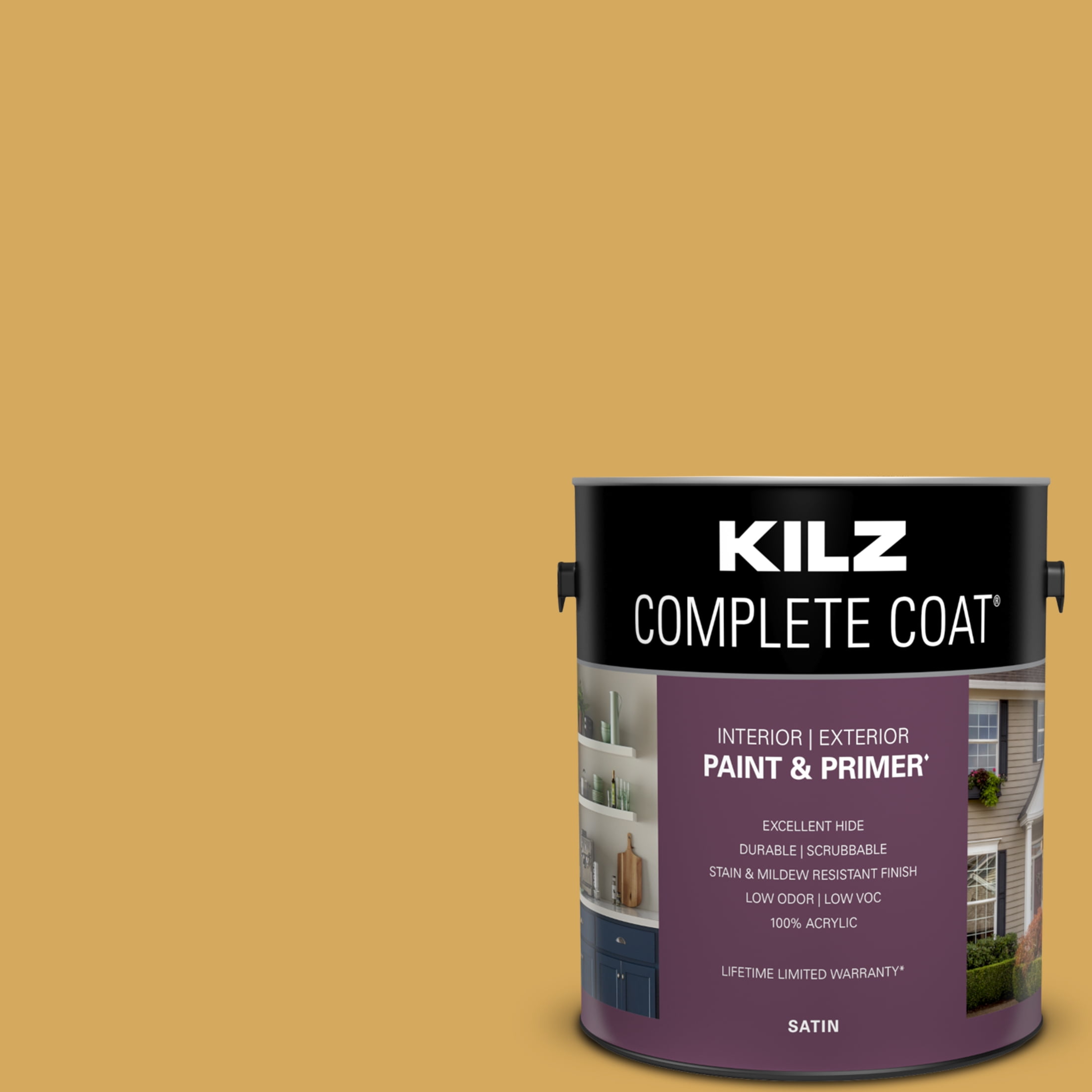 Heart of Gold, KILZ Complete Coat Interior/Exterior Paint & Primer, 1 Gallon #LE110-01