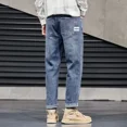 thumbnail image 2 of Pantalones vaqueros rectos para hombre, ropa de trabajo, pantalones vaqueros holgados y holgados para hombre, pantalones azul claro originales 2024, moda coreana grunge Y2k retro, 2 of 5