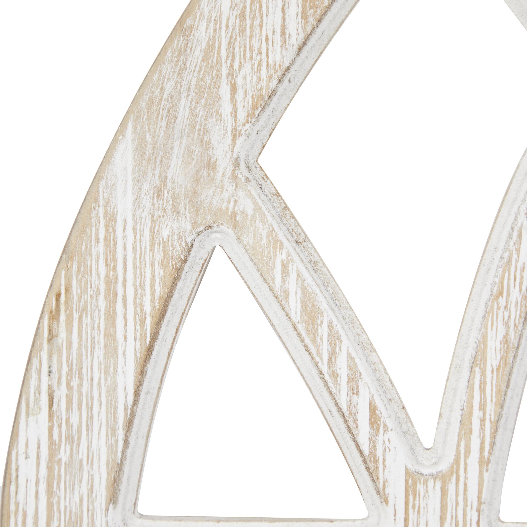DecMode Vintage Wood Window Arch Shape 6 Slot Wall Photo Frame with Light Brown/White Finish, 19"W x 41"H