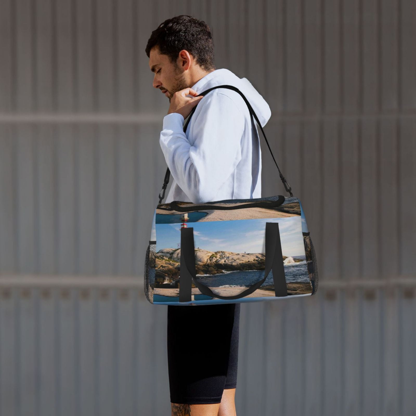 Fuzoiu Lighthouse Print Travel Duffle Bag,Carry On Tote Bags,Duffel Bag,Sport Gym Bag, Hospital Bag for Labor and Delivery, Overnight Bag,Luggage Bag