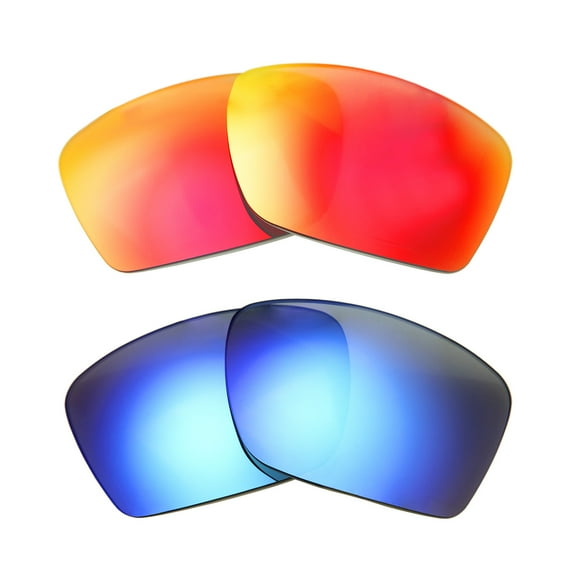 Walleva Polarized Fire Red   Ice Blue Replacement Lenses For Maui Jim Alenuihaha Sunglasses