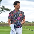 thumbnail image 3 of Hirioo Floral for Men’s Polo Shirts Quick Dry Short Sleeve Golf T Shirt Performance Moisture Wicking Casual Workout,Sizes S-4XL-Medium, 3 of 6
