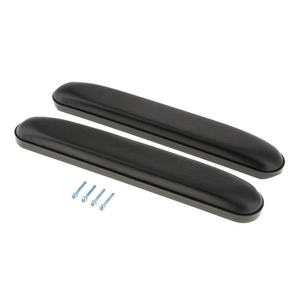 2 Pieces Universal Accessories Supply Adjustable PU Leather Black Replacement Armrest Pad Cover for Arm Chair , Black