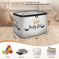 thumbnail image 2 of ADECORIVY Eyelash Silver Glitter Storage Bin with Zipper Lid, Fabric Storage Baskets Boxes with Handles, Decorative Clothes Organizer Containers for Shelves, Wardrobe, Closet, 2 of 8