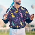 thumbnail image 5 of Lsque Colorful Dinosaur Pattern Mens Polo Golf Shirts Funny Graphics Shorts Sleeve Button Shirts Baseball T-shirt-4X-Large, 5 of 7