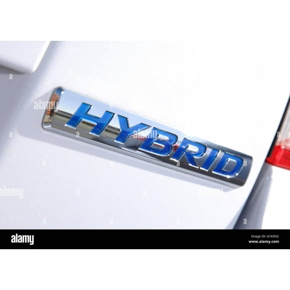 Hybrid Car Emblem, 3D Metal Logo Car Side Fender Rear Trunk Emblem Badge Decals Sticker Replacement for Jeep Dodge Chevrolet Honda Nissan Ford Toyota (Chrome Blue)