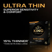 SKYN King Elite Large Extra Glide Non-Latex Condoms, 30 Count – Extra glide for extra comfort