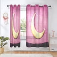 thumbnail image 6 of Pink Sky and Moon Breathable Sheer Curtains 63x42in Soft Light Filtering, UV Protection and Thermal Insulation, 6 of 7