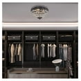 thumbnail image 3 of Crystal Flush Mount Chandelier, 3 Lights Glam Lighting Fixture with Antique Black Finish, Crystal Shade, Entryway, Living, Dining, Bedroom, Closet, 3 of 8