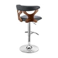 thumbnail image 4 of Armen Living Indoor Ruby 26" Counter Height Swivel Black Faux Leather and Brushed Stainless Steel Bar Stool, 4 of 10
