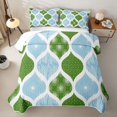 thumbnail image 2 of Homewish Bohemian Swirl Lines Twin Quilt Set,Modern Geometric Twin Coverlet Set,Blue Green,2 Pieces, 2 of 7