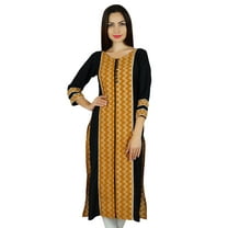 Bimba Women Ethnic Straight Designer Kurti 3/4 Sleeve Tunic Indian Blouse