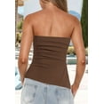 thumbnail image 5 of Women's Strapless Tube Top Stretchy Summer Casual Sleeveless Shirt Coffee L, 5 of 6