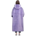 thumbnail image 2 of Wearable Blanket Sweatshirt Gifts for Women and Men, Sherpa Wearable Blanket Adult, Oversized Blanket Hoodie, Thick Sherpa Blanket Robe - Lilac, 2 of 7