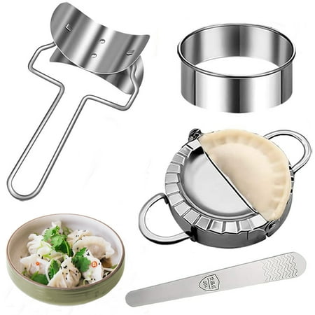 

Dumplings Maker ，ZUHAUMATE 4 Pcs Stainless Steel Dumpling Maker Kit，Ravioli Maker Press Dumpling Mold Set and Cutter