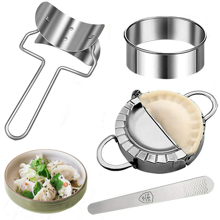 Dumplings Maker ，ZUHAUMATE 4 Pcs Stainless Steel Dumpling Maker Kit，Ravioli  Maker Press Dumpling Mold Set and Cutter