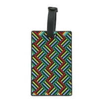 Unique Bargains 1 Pc Wave Pattern Luggage Tag for Travel Colorful