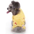 thumbnail image 3 of Pijamas para perros y gatos, mono, ropa, suéter cálido para perros, abrigo polar para perros, ropa para cachorros, pijamas para perros pequeños y medianos (amarillo) BRI  Rojo Verde, 3 of 5