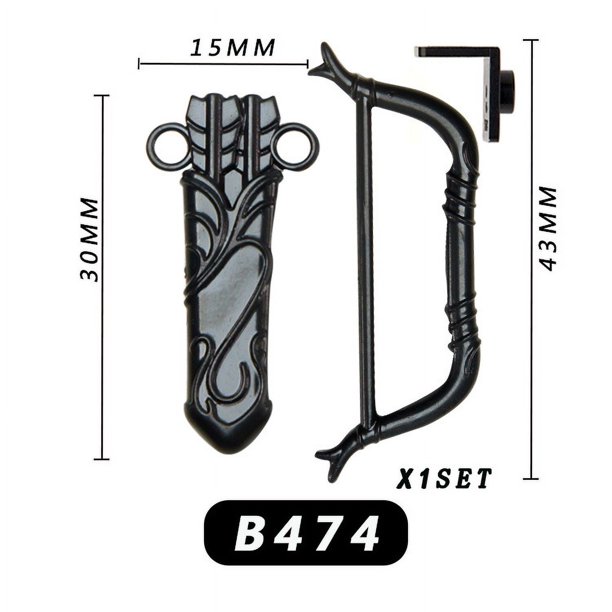 5 uds. Accesorios de arco y ballesta de mediana edad, bloques de construcción, modelo de ladrillos, mini figuras de juguete de acción, juguete para regalo para niños