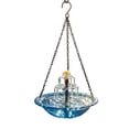 thumbnail image 2 of Solar Powered Bird Bath Fountain – Colorful Glass Design for Hummingbird Appeal(Blue), 2 of 9
