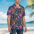 thumbnail image 5 of Xecao Floral print Hawaiian shirt - a stylish short-sleeve button-down for men, perfect for casual beach and tropical outings., 5 of 9