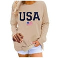 thumbnail image 4 of Hessimy Womens Casual Long Sleeve Graphic Tee Shirts Crew Neck Sweatshirts Pullover Tops for Women(Khaki,XXL), 4 of 4