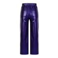 thumbnail image 5 of Women's Faux Leather Pants Elastic Waist Straight Leg Pants with Pockets Leather Motorcycle Pants Loose Solid Color Boyfriend Pants Streetwear Y2K Outfit, 5 of 7