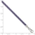 thumbnail image 6 of Sterling Silver Bracelet Adjustable & Stretch Wrap mm 14 in SS Reflections Purple Leather 14in w/2in ext Choker/Wrap, 6 of 6