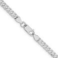 thumbnail image 2 of Diamond2Deal 925 Sterling Silver Rhodium-plated 3.8mm Flat Curb Chain Necklace for Men 26", 2 of 7