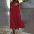 thumbnail image 2 of Levmjia Womens Sleeveless Summer Dress Casual Boho Spaghetti Strap Smocked Tiered Maxi Beach Dress Soft Polyester Spandex Comfortable Flowy Multi Color Options, 2 of 4