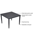 thumbnail image 3 of Noble House Loft 40" Square Aluminum Outdoor Dining Table, Umbrella Hole, Tapered Legs, for Patio, Garden, Ember Black, 3 of 5