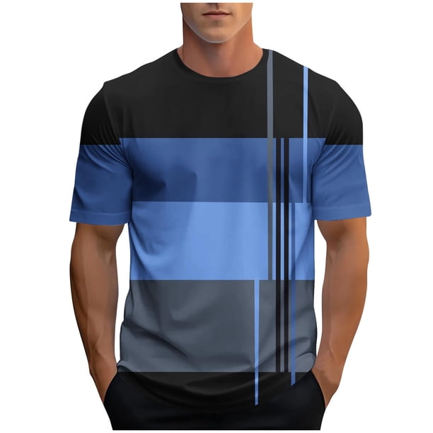 Camisetas de Manga Larga para Hombres, Camiseta Deportiva de Impresión Casual de Nueva Moda, Blusa de Cuello Redondo de Manga Corta