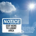 thumbnail image 5 of Exit Here To Lobby Area OSHA Notice Vinyl Decal Label 5 Inch x 3.5 Inch - 10 Pack, 5 of 6