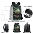 thumbnail image 4 of Jeiento Dinosaur Backpack for Kids Boys 3pcs School Bags Primary School Bookbags Set Backpacks with Lunch Box and Pencil Case Green, 4 of 7
