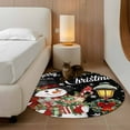 thumbnail image 2 of Round Rugs 4 Ft, Black Christmas Non Slip Area Rugs for Kitchen Bedroom Entryway, Snowman Gifts Xmas Snowflake Winter Washable Carpet Runner Rug Floor Mats for Bedroom Home Decor, 2 of 9