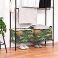 thumbnail image 7 of Ryvnso Pineapple Tropical Palm Leaves Storage Bins Large Basket Foldable Cube Toys Organizer with Handles 1 PC, 7 of 7