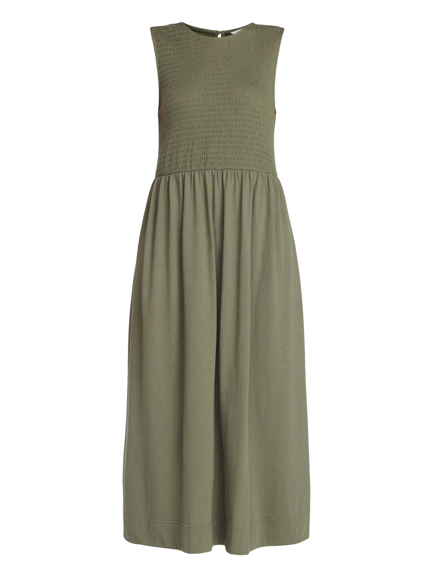 Time and Tru Women's Sleeveless Smocked Knit Dress, Sizes XS-XXXL