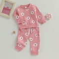thumbnail image 2 of Douhoow Kids Girl Fall Outfits 6M 12M 18M 2T 3T Toddler Girl Long Sleeve Floral Sweatshirt Tops and Drawstring Pants 2Pcs Autumn Clothing Set, 2 of 8