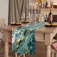 thumbnail image 2 of Green Ombre Golden Marble Table Runner, Abstract Marble Crack Washable Cotton Linen Table Runners 72 Inches Long, Dresser Scarf Runner for Dining/Coffee/TV Stands/Kitchen/Cabinets 16''x72'', 2 of 9