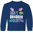thumbnail image 3 of Inktastic Papa's Fishing Buddy with Colorful Fish Long Sleeve Youth T-Shirt, 3 of 5