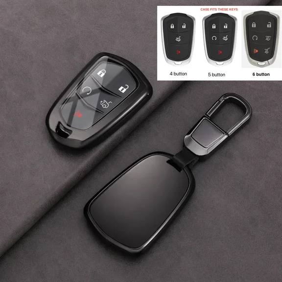 Key Fob Cover Compatible with Fit for Cadillac CT4 CT5 ATS XT5 XT6 Keychain Case Holder Protector,1