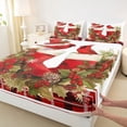thumbnail image 3 of Homewish Funny Robin Bird Full Size Sheets, Red Santa Claus Socks Bed Sheets, Merry Christmas Sheet Sets, Super Cozy Room Decor, 4-Piece, 3 of 7