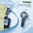 thumbnail image 5 of Handfan 5200Mah Portable Handheld Fan Personal Hand Held Makeup Fan Foldable Small Desk Fan Rechargeable Fan Detachable Handle Design Cooling Fan For Travel Outdoors Indoors-Black&Transparent, 5 of 5