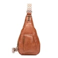 thumbnail image 1 of Bolso de mujer Bolso de cintura retro para mujer Correa de hombro de jacquard colorida Bolso de pecho de PU de moda de Amazon, 1 of 5