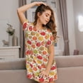 thumbnail image 3 of Zufioo Cute Colorful Pumpkins Print Women's Nightgown, Round Neck Short-sleeved Pajamas, Home Wear Suitable for Home and Outing, 3 of 6